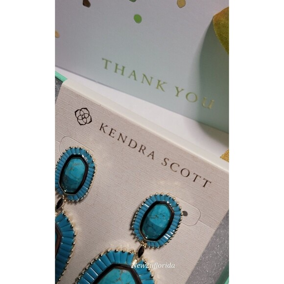 Vintage Kendra Scott Kaki Earrings Turquoise - Picture 11 of 14
